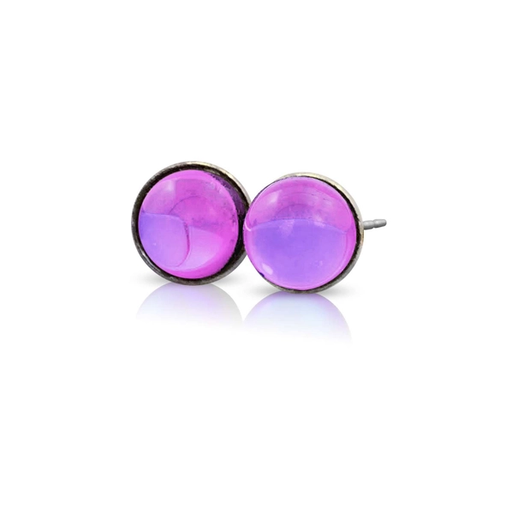 Earrings - Small Crystal Stud - Polished Pink - EAR-035-PP