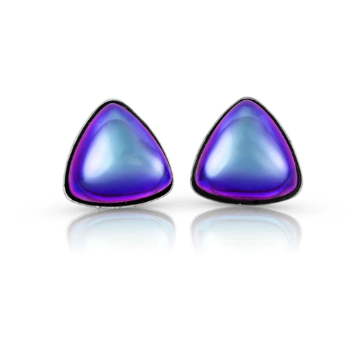 Earrings - Triangle Crystal Stud - Polished Violet - EAR-041-PV