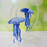 Glass Jellyfish Ornament - Medium Blue