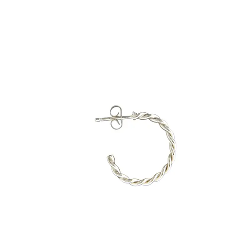 Earrings - Sterling Silver - Braided Post Hoop - 15mm - PH90-ss