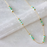 Necklace - Square Stone Beaded Chain - Amazonite - MB