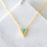 Necklace - Turquoise Triangle - Gold - MB