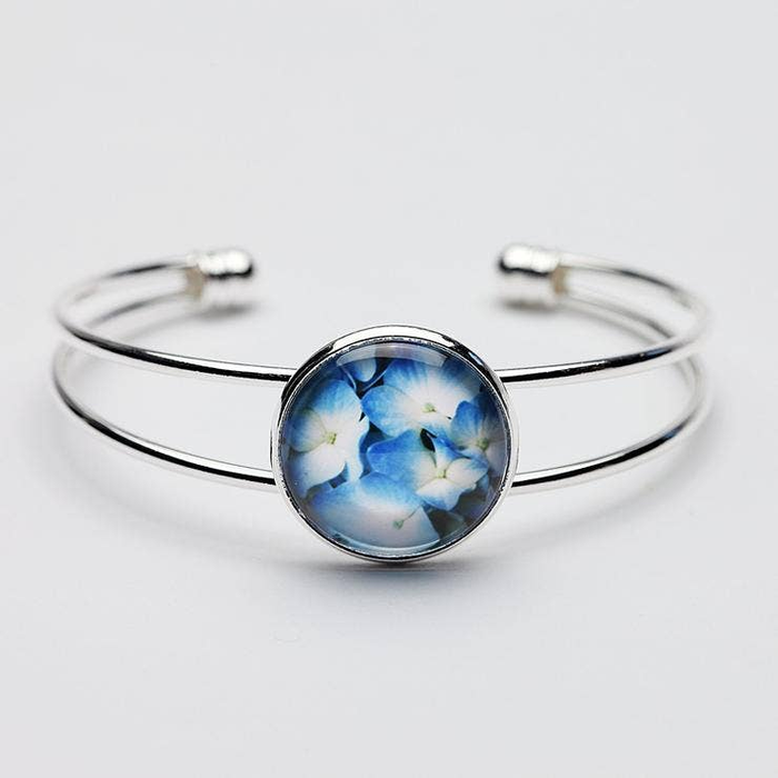 Bracelet - Nature Bangle - Blue Hydrangea