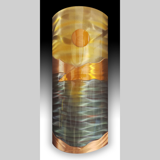 Copper Wall Art - Ocean Horizon III - 8" x 17"