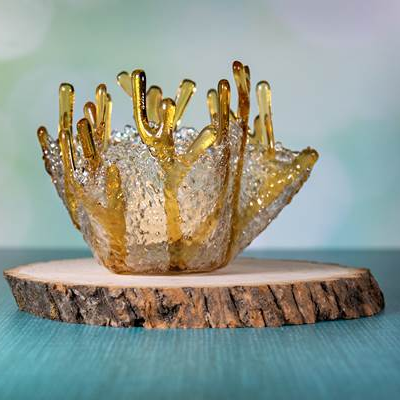 Coral Tealight Candle Holder - Gold