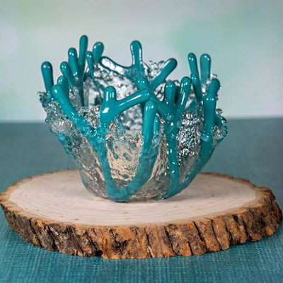 Coral Tealight Candle Holder - Peacock Opal