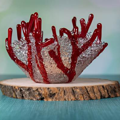 Coral Tealight Candle Holder - Red