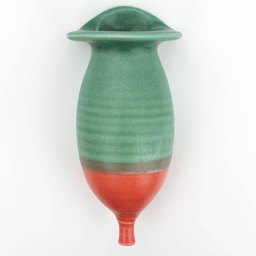Wall Pocket Vase - Green & Red