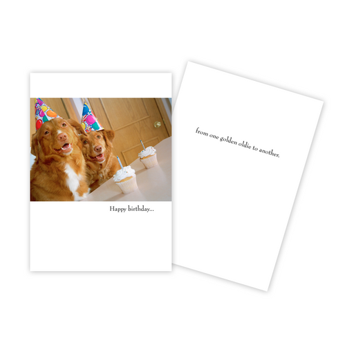 Notecard - Birthday - Golden Retrievers with Party Hats - 0028
