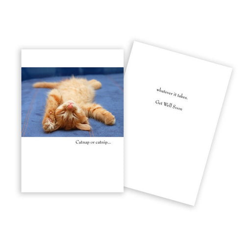 Notecard - Get Well - Prone Orange Kitty - 0938