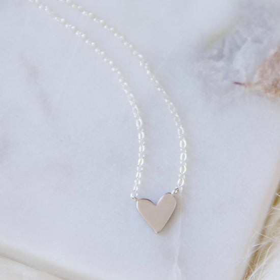 Necklace - Matte Heart - Silver - MB