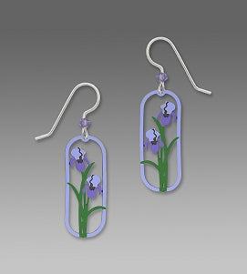 Earrings - Two-Tone Purple Iris - 1383