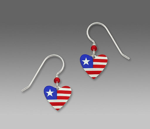 Earrings - Patriotic Heart earrings - 1452