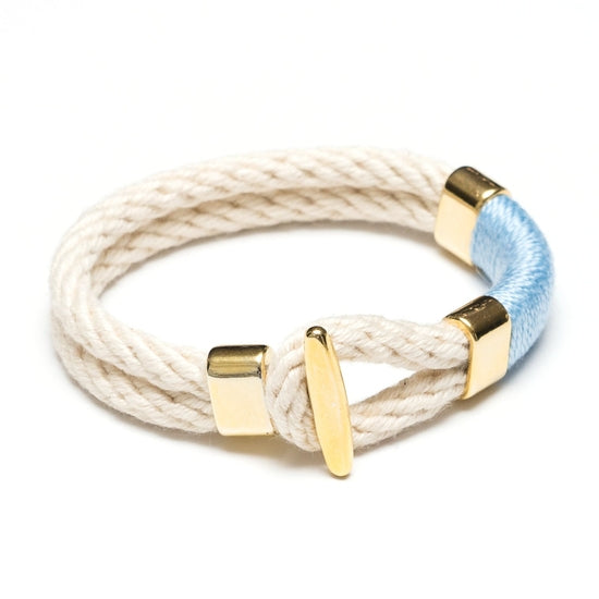 Bracelet - Cambridge - Ivory/Light Blue - Gold - Small