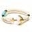 Bracelet - Waverly - Ivory/Turquoise - Gold - Medium