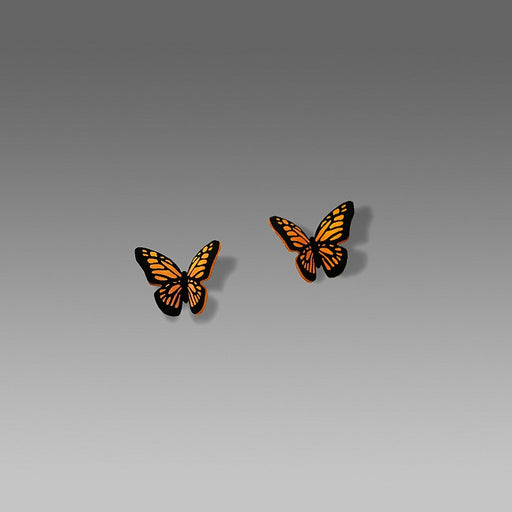Earrings - Small Folded Monarch Butterfly - Post - 1731