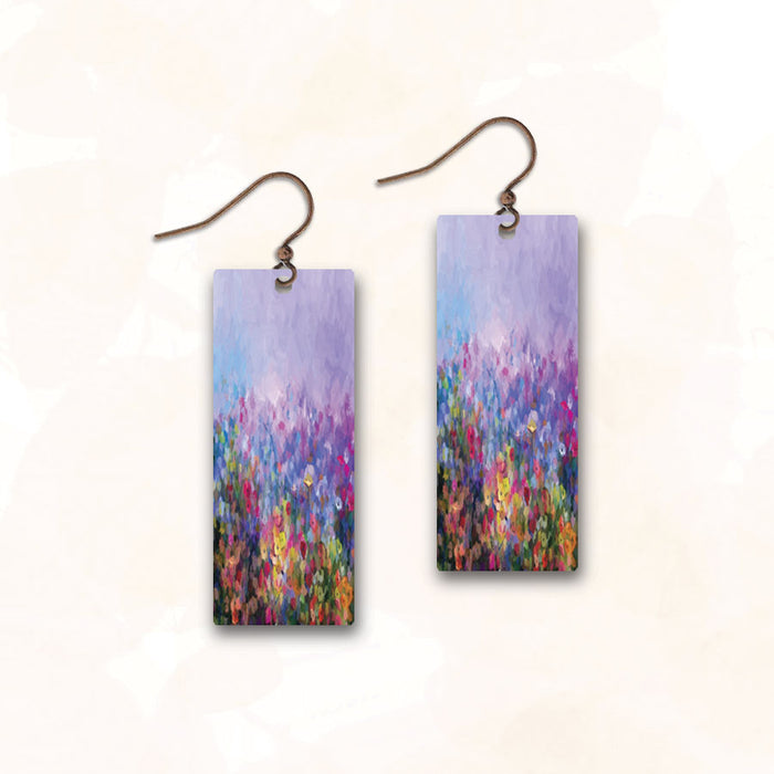Earrings - Colorful Dreamy Garden Rectangle - 1NCE
