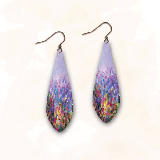 Earrings - Colorful Dreamy Garden Long Teardrop - 1NLE
