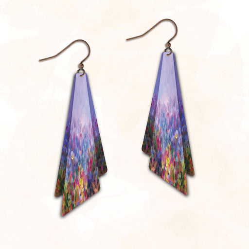 Earrings - Colorful Dream Garden Double Rectangle - 1NQ