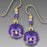 Earrings - Purple Pansy Flower - 2101