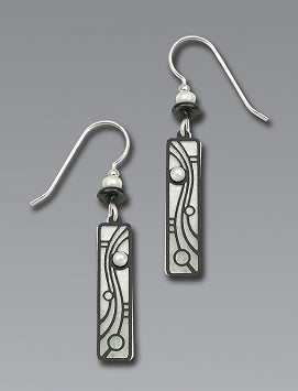 Earrings - Pearl Column with Hem Deco Overlay & Cab - 7328