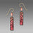 Earrings - Two-Toned Hibiscus Pink Rectangle w/Hematite Tone Overlay - 7376
