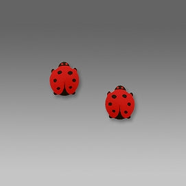 Earrings - Painted Ladybug Posts - 1747