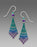 Earrings - Deep Turquoise & Violet Persian Detail Drop - 7523