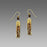 Earrings - Two-Toned Brown and Tan Column w/Gold Fill Circle and Overlay - 7446
