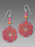 Earrings - Sunburst Orange & Fuschia Filigree Flowered Disc with Beads - 7562