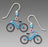 Earrings - Blue Bicycle - 1880
