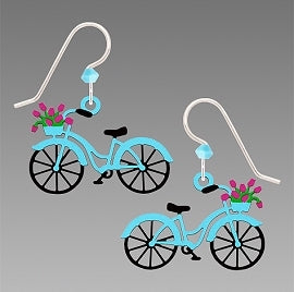 Earrings - Bike with Flowers in Basket - 1956