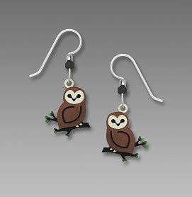 Earrings - Snowy Owl on Branch - 1971