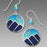 Earrings - Aqua Blue Mountain Scene with Overlay - 7758