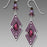 Earrings - Diamond Overlay with Purple Backing - 7765