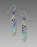 Earrings - Floral Overlay in Teal and Grape - 7802