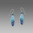 Earrings - Blue & Aqua Long Oval w/IR 'Waves' Overlay - 7350