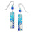 Earrings - Two Tone Blue Column with Sunrise - 7364