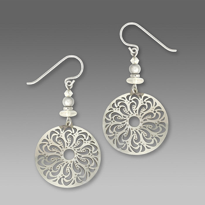 Earrings - Filigree Circle w/Beads - 7391