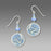 Earrings - Light Blue Disc w/IR Tendrils Overlay - 7398