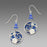 Earrings - Ocean Blue Pinwheel w/IR 'Stars Over Water' Overlay - 7428