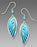 Earrings - Pointed Aqua teardrop w/IR Over & Cab - 7649