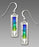 Earrings - IR Etched Column w/Blu/Grn Color Change Bead Drop - 7664