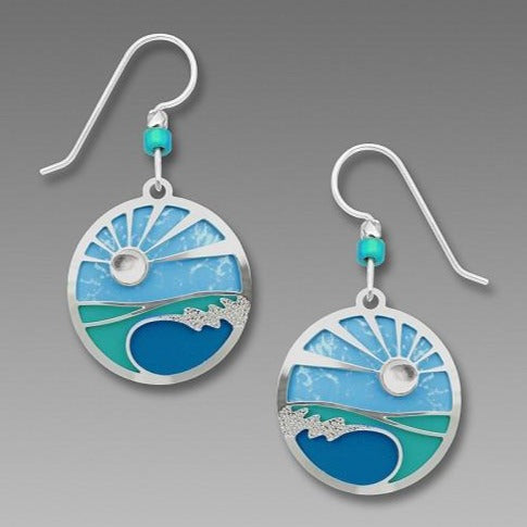 Earrings - Disc w Caribbean Blues - 7703