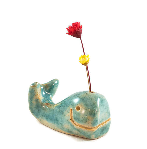 Whale Pot - Small - Turquoise