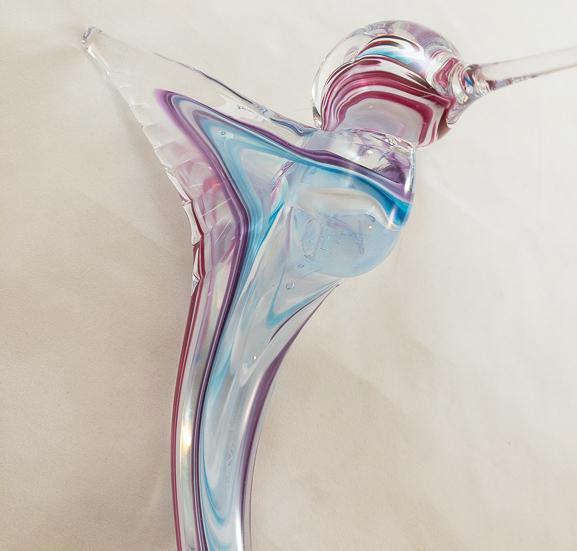 Glass Hummingbird - Aqua & Purple