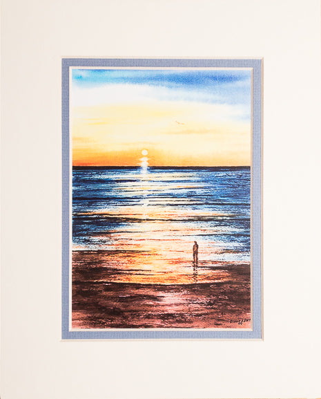 Print - 8x10 - Sunset Walker - Blue Matte