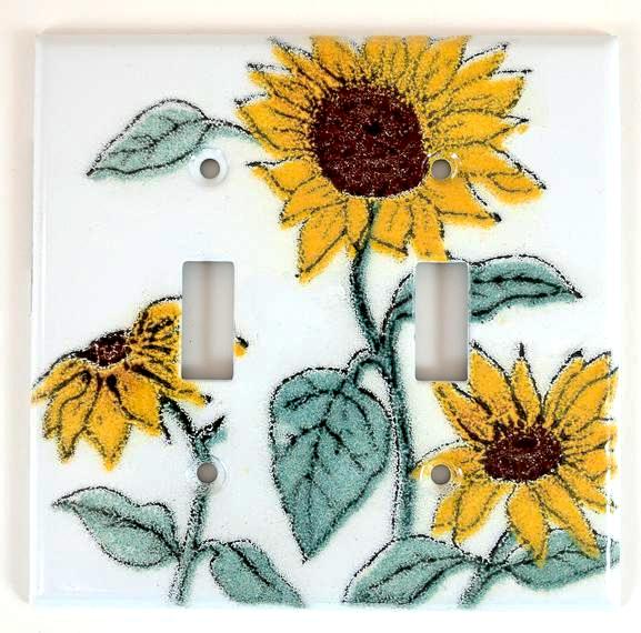 Switch Plate Cover - Double - Sunflower