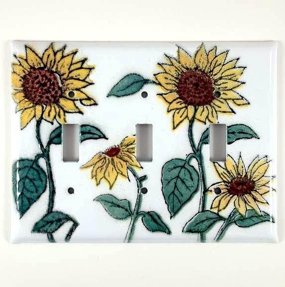 Switch Plate Cover - Triple - Sunflower