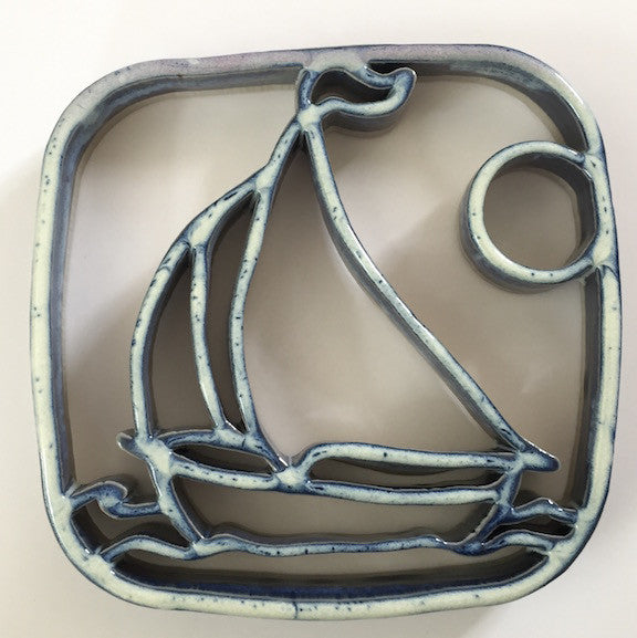 Trivet - Sailboat - Navy